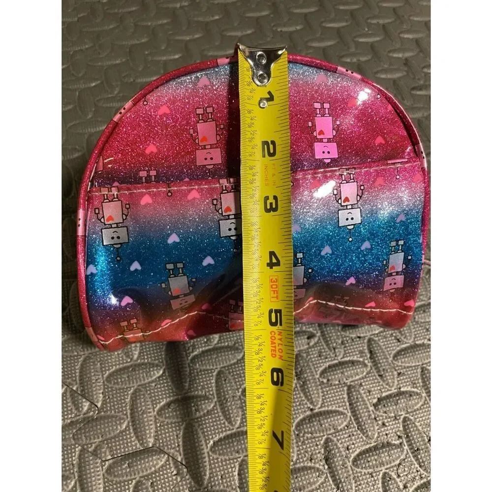 Kids Robot Glitter Cosmetic Bag - Pink & Blue